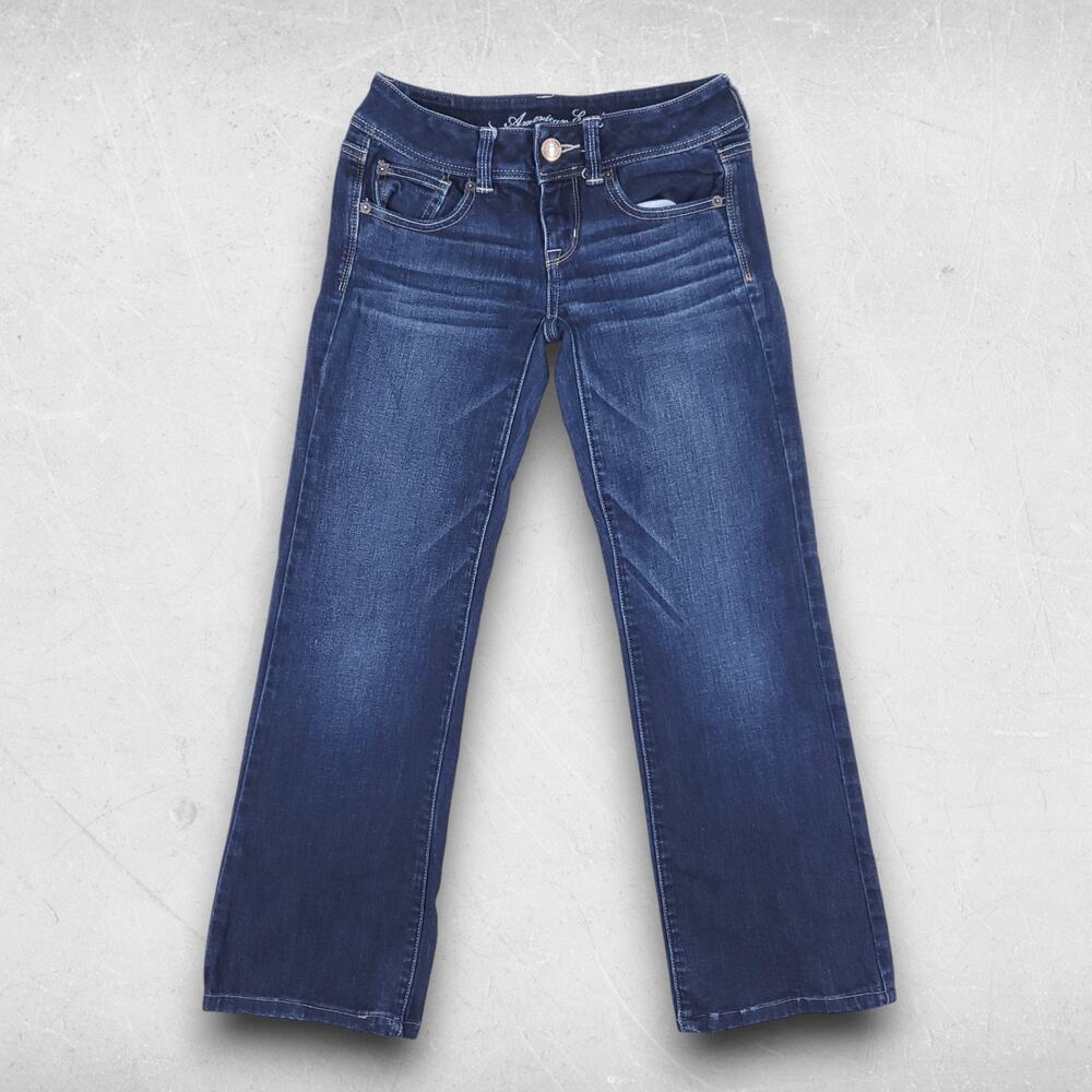 American Eagle Slim Boot Jeans Women 2 Dark Blue Y2K Sustainable Retro Cowgirl